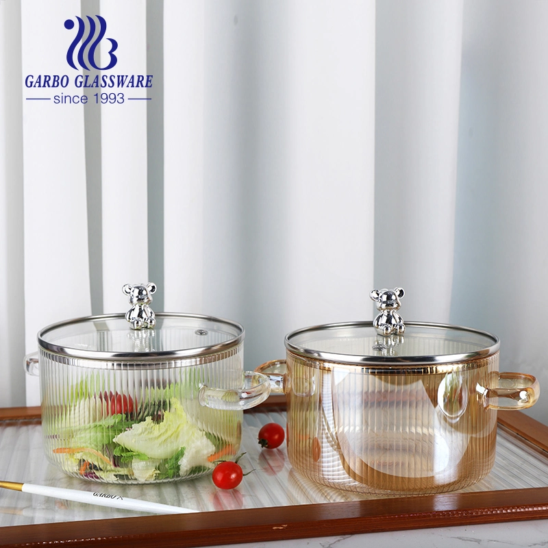 Luxury Hot Using Glass Pot High Borosilicate Glass Casserole with Lid